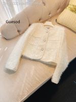 ❅☁☃ sdeifhruhvfu Moda feminina francês coreano suave topo outono inverno senhoras de qualidade superior branco elegante outerwear feminino chegam novas