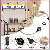 ปลั๊ก EU แบบวินเทจพร้อมสวิตช์ไฟแบบ DIY ยาว2เมตรฐานโคมไฟ3M ชุด Kabel Lampu ฐานโคมไฟ E27ที่วางโคมไฟ