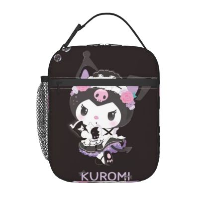 Kuromi กระเป๋าใส่กล่องอาหารกลางวัน มีฉนวนกันความร้อน กันน้ํา ใช้ซ้ําได้ สําหรับเด็ก และผู้ใหญ่