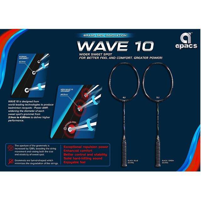 Apacs Wave 10 Series No String Original Badminton Racket (1pcs) Lazada