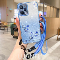 เคสสำหรับ Realme C55/C35 Realme/C30S Realme/ชุบ C30 Realme เคสครอบโทรศัพท์เงางามขนาดเล็กพลอยเทียมโรสกันกระแทก