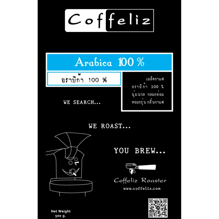 เมล็ดกาแฟ-อราบิก้า100-arabica-100-coffeliz-roaster