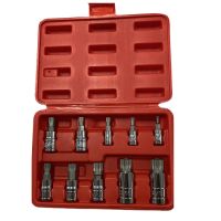 10ชิ้นไดรฟ์ผสมเมตริก XZN Triple Square Spline Bit Socket Set L9BE ยานยนต์