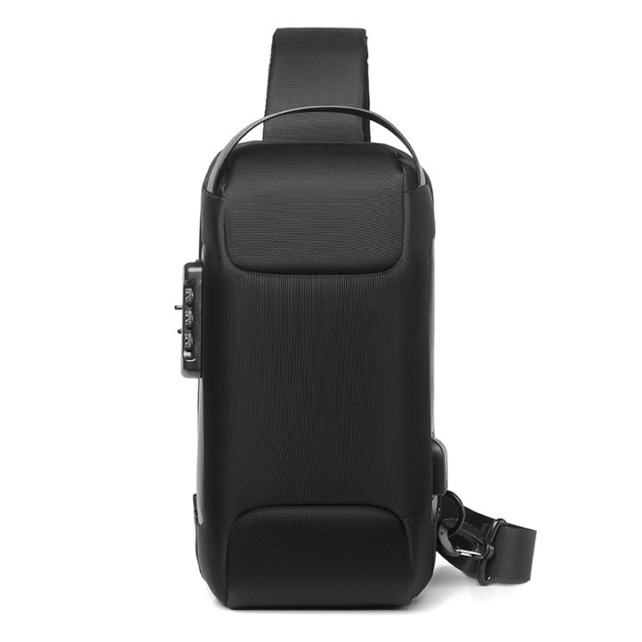 กระเป๋าคาดอก-เคฟล่าดำ-ผ้าดำ-กันน้ำ-น้ำหนักเบา-มีระบบล็อคกระเป๋าด้วยเลข-พร้อมส่งค่ะ