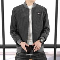 、’】【= New Autumn Winter Stand Collar Slim Jacket Men 2023 Fashion Casual Warm Corduroy Outwear Men Thick Cotton Jacket Coat M-5Xl