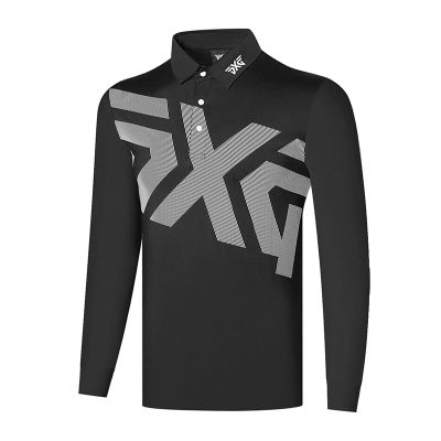PEARLY GATES  J.LINDEBERG DESCENNTE Amazingcre Honma XXIO Scotty Cameron1 W.ANGLE✲✆  Golf long-sleeved T-shirt mens lapel quick-drying sports jersey golf clothing mens pol shirt white