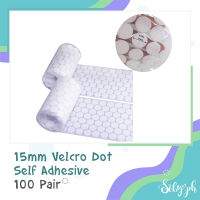 SOBY PH 100 Pair Self Adhesive Velcro Dots 15mm/20mm Velcro Dots Transparent Instant Sticky 15mm 1.5 cm Medium