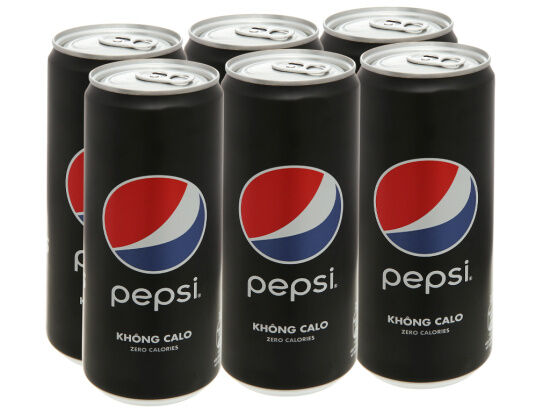 Lốc 6 lon nước ngọt pepsi không calo 330ml