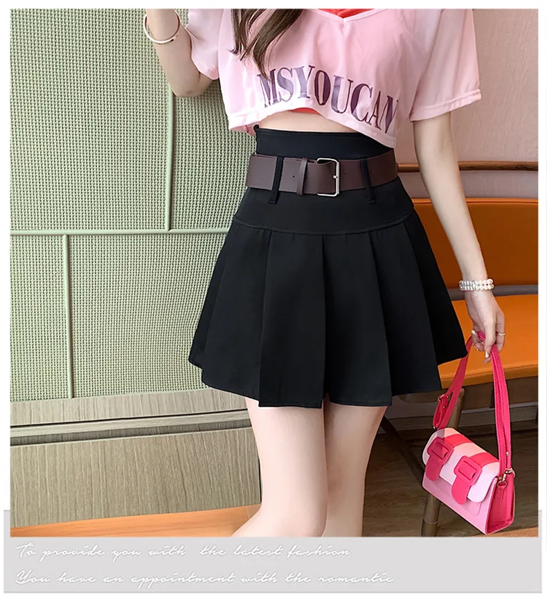 Summer Korean Style Skirt Shorts Female High Waist Mini Skirt School Short  Pleated Kawaii Pink Skirt Female  Amazonca Clothing Shoes  Accessories
