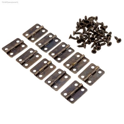 ■ 10Pcs Kitchen Cabinet Hinges Furniture Accessories 4 Holes Jewelry Boxes Hinge Furniture Fittings 16x13mm Antique Bronze/Gold