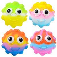 Color Silicone Bubble Ball Decompression Catch Ball Squishy Squeeze Stress Reliever Toys Stim Toys Autism Gift for Kids Children