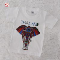 เสื้อยืดเด็ก เสื้อยืดคอตตอน เสื้อยืดสกรีนลายช้าง  ผ้าคอตตอน100% ใส่ได้ทั้งชายและหญิง 6 เดือยถึง 1 ปี