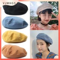 VJMHGS สีทึบทึบ หมวกเบเร่ต์ เรโทร ผ้าคอตตอน หมวกแก๊ปแบน แฟชั่นสำหรับผู้หญิง อังกฤษอังกฤษอังกฤษ หมวกสำหรับจิตรกร ผู้หญิงผู้หญิงผู้หญิง