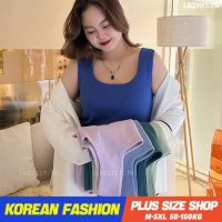 Plus size tanktop❤ เสื้อกล้ามสาวอวบ ไซส์ใหญ่ ผู้หญิง เสื้อกล้ามไหมพรม ทรงหลวม คอเหลี่ยม สีพื้น ฤดูร้อน สไตล์เกาหลีแฟชั่น V728