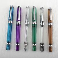 ↂ luxury quality Yong Sheng 3013 Fountain Pen Vaccum Filling Spin Transparent EF/F Nib Negative pressure ink color pen