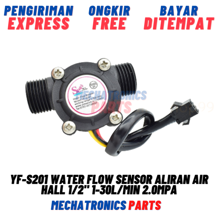 [SEN-0034] SENSOR ALIRAN AIR YF-S201 WATER FLOW HALL 1/2 1-30L/MIN 2 ...