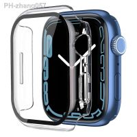 Tempered Glass cover For Apple Watch Case 8 41mm 45mm 42mm 38mm PC bumper Screen Protector iwatch series 7 6 5 4 3 se 40mm 44mm