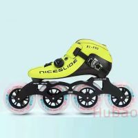 Niceslide Carbon Fiber Speed Inline Skate  Adult Teens Professional Competition Shoes Roller Skates Training Equipment