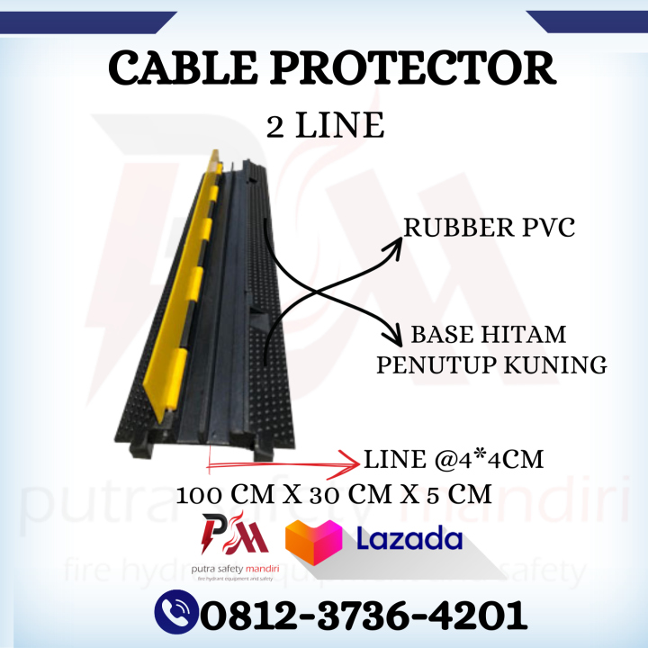 CABLE RAMP PROTECTION RUBBER SPEED HUMP PELINDUNG KABEL LISTRIK 2 LINE ...