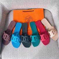 H Classic Summer Slippers herr mesˉNon-slip Beach Shoes Ladies Sandals Temperament Versatile Flip-flops Lady Style slides