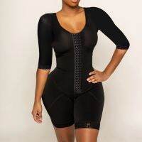 Full Body Shaping Bodysuits For Half Sleeve Compression Garments After Liposuction Postpartum Shapewear For Women