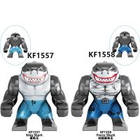 【CW】 2021 King Shark New Heroes Movie Building Blocks Suicide Action Figures Accessories Head For Children Toys Gift KF1557 KF1558