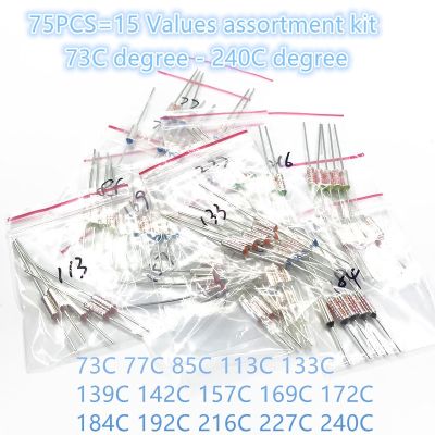 【YF】♞  15 Values assortment kit Thermal Fuse 10A 250V Cutoffs 73C degree - 240C Temperature fuse