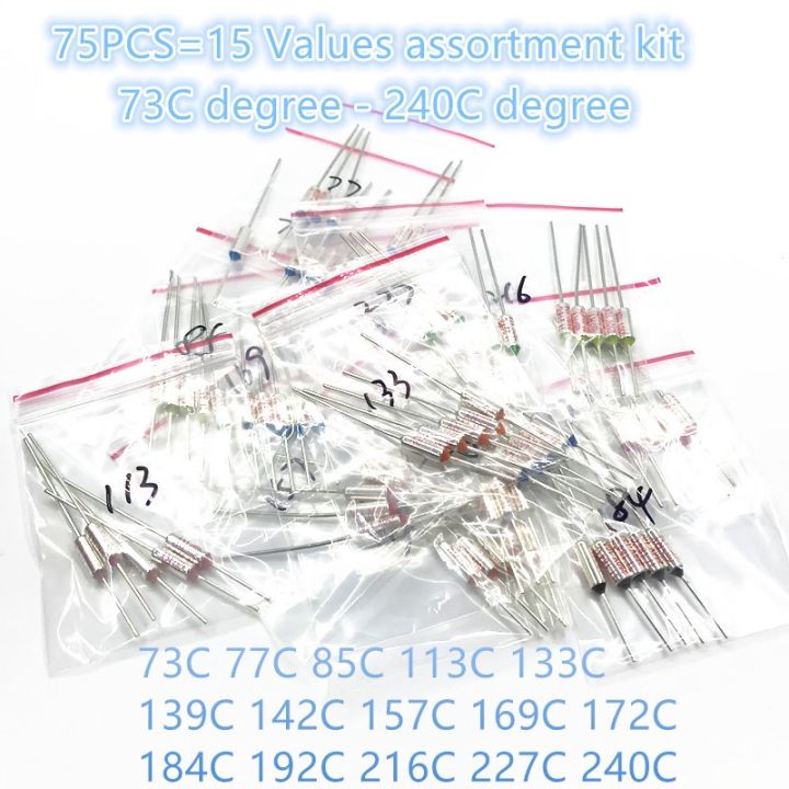yf-15-values-assortment-kit-thermal-fuse-10a-250v-cutoffs-73c-degree-240c-temperature-fuse