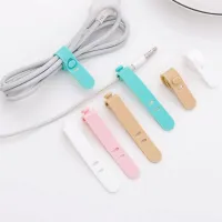 【YY】4PCS Cable Organizer Silicone Wire Binding Data Cable Tie Management Bobbin Winder Marker Holder Tape Lead Straps Trig Rain