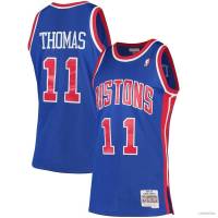 เสื้อกีฬาบาสเก็ตบอล ขนาดใหญ่ ลาย YP2 1988-89 NBA Isiah Thomas Detroit Pistons สไตล์เรโทร สําหรับผู้ชาย และผู้หญิง PY2