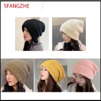 5FANGZHE แข็งน่ารัก หมวกถักนิตติ้ง ผู้หญิง/ผู้ชาย หลายสี หมวกบีนนี่ผู้หญิง ของใหม่ ฝากระโปรงอุ่น กิจกรรมกลางแจ้งกลางแจ้ง