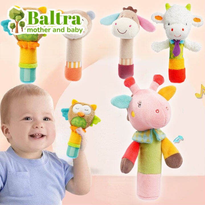 Baltra Baby Rattle Toy Animal Soft Squeeze Plush Rattle Hand Bells BB