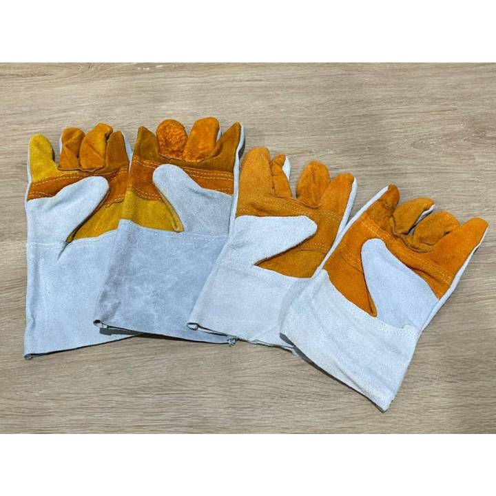 ถุงมือหนัง-สั้น-ยาว-12นิ้ว-ถุงมือช่างเชื่อม-ถุงมือหนังขุย-ถุงมือเชื่อม-ถุงมืองานเชื่อม-ขายเป็น-คู่