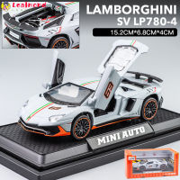 LEAL รุ่น1:32รถลากพร้อมไฟเสียงเหมาะสำหรับ Lambo Lp770/780รถโลหะผสมเครื่องประดับโมเดลสำหรับเด็กผู้ชาย