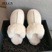 IELGY Women S All-Match Fleece Thick-Soled Half-Slip Padded Shoes