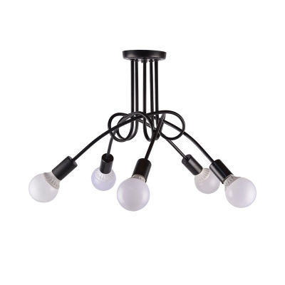 American Retro Wrought Iron LED E27 Ceiling Lamp Black And White Lamp Living Room Ceiling Lamp Decoration Home Lighting