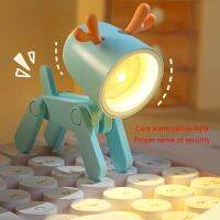 Mini LED Night Light Wireless Cute Cartoon Animal Lamp Phone Holder Battery Operated Nightlight for Bedroom Bathroom Nursery Docks Stands