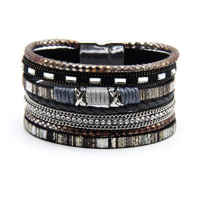 New Jewelry Hand Braided Ladies Bracelet Bohemian Magnetic Buckle Accessories Bracelet