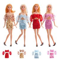 Ladies clothing set / top + sleeve + skirt /30cm doll clothes dress suit summer wear outfit for 1/6 Xinyi Fr2 blythe barbie doll Electrical Connectors