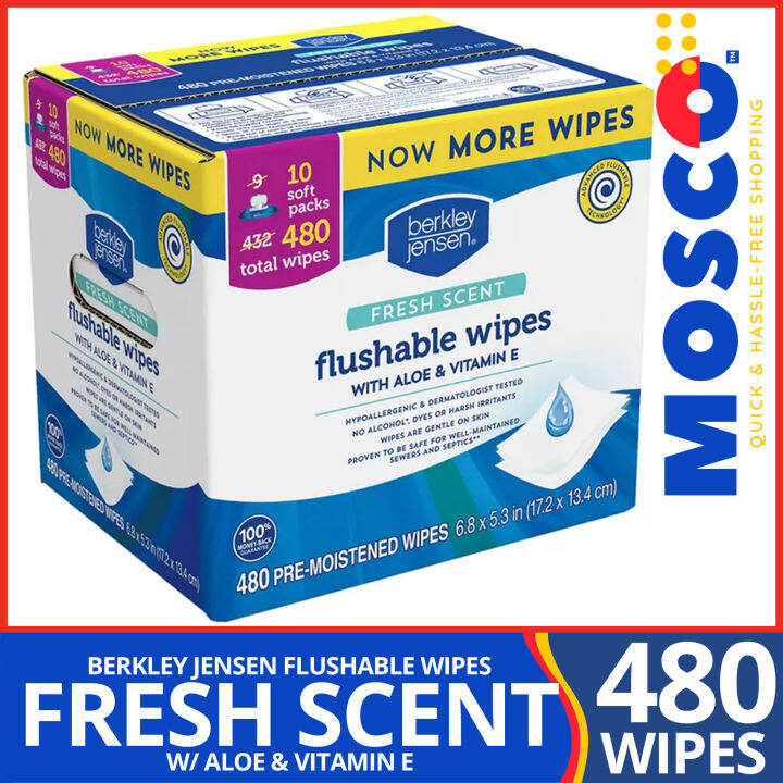 BERKLEY JENSEN Fresh Scent Flushable Wipes 480s Lazada PH