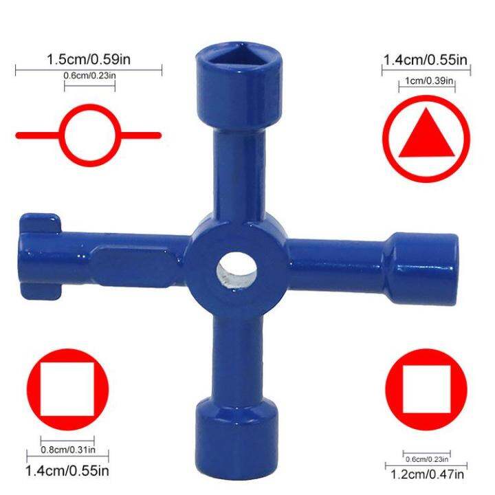 Water Key 4-Way Multi-Functional Utilities Key Plumbing Key Triangle ...