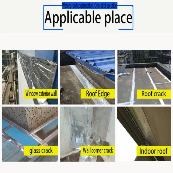 waterproof-tape-high-temperature-resistance-aluminum-foil-thicken-asphalt-tape-wall-pool-roof-crack-duct-repair-sealed-self-tape