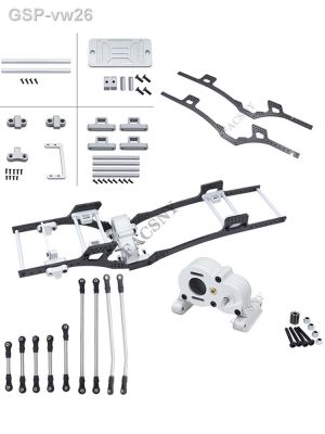 ﹊ jiozpdn055186 Carbon Frame Rail Chassis Kit Distância entre eixos Caixa de velocidades para Crawler 1:10 SCX10 I II Gravidade Inferior LCG 313mm