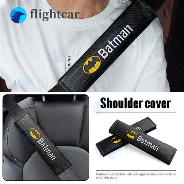 FT）Car Universal 2pcs/set Carbon fiber Seat belt Shoulder Pads cover Batman