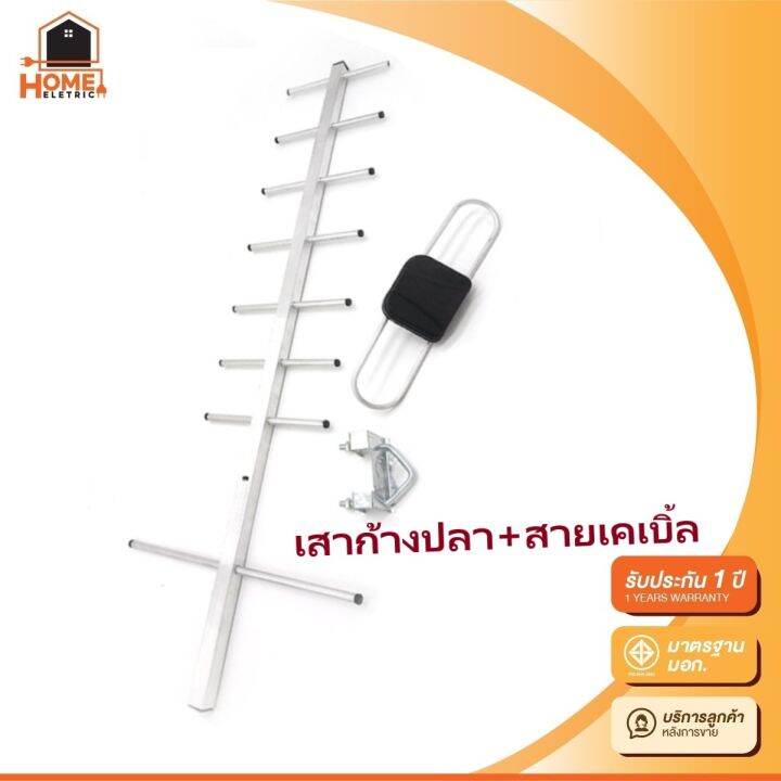 เสารับสัญญาณดิจิตอลพร้อมสายไฟ เสาก้างปลา เสาดิจิตอลทีวี แผงรับสัญญาณ