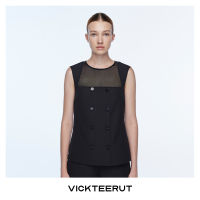 VICKTEERUT (ราคาปกติ 8,950-.) Re-Edition Double Breasted Sleeveless Blouse เสื้อแขนกุด กระดุมสองแถว