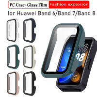 เคสแข็งสำหรับ Huawei Band 8 7 กระจกนิรภัย