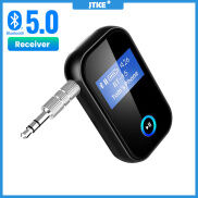 JTKE Bluetooth 5.0 Receiver LCD 3.5 mét aux đầu chuyển âm thanh gọi điện