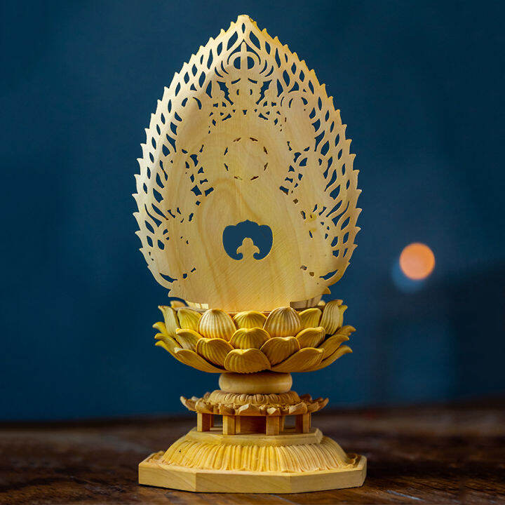 พระพุทธรูปรูปปั้นฐานพระพุทธรูป-light-lotus-ฐานเครื่องประดับบ้านไม้แกะสลักไม้พระพุทธรูปรูปปั้น-handmade-craft-thai-buddha