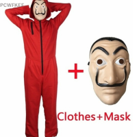 PCWFKEF Unisex สำหรับ Salvador Dali La Casa de papel เงิน Heist คอสเพลย์ฮาโลวีนเครื่องแต่งกาย